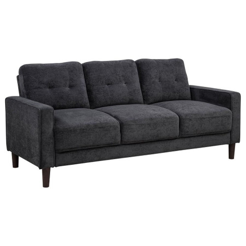 Bowen II - Fabric Upholstered Track Arm Sofa - Steel Gray