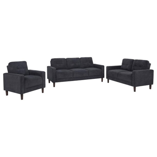 Bowen II - 3-Piece Upholstered Track Arm Sofa Set - Steel Gray