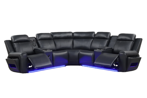 Galaxy Black Power Reclining Sectional