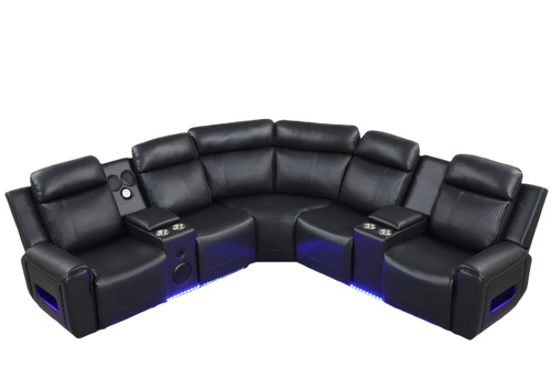 Galaxy Black Power Reclining Sectional