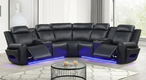 Galaxy Black Power Reclining Sectional