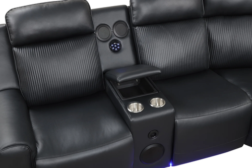 Galaxy Black Power Reclining Sectional