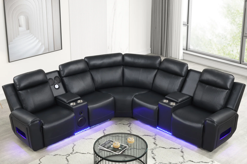 Galaxy Black Power Reclining Sectional