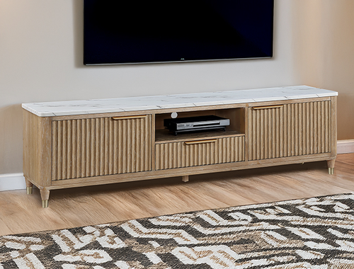 Kara TV Stand Cerused Natural B1450-9 by Crown Mark