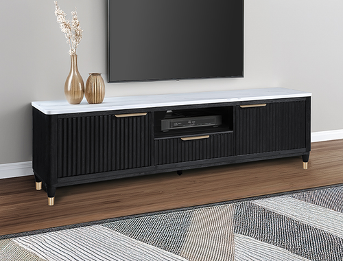 Kara Modern TV Stand Black B1400-9 by Crown Mark