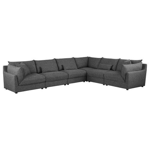 Tomasina - 6 Piece Modular Sectional Sofa With Plush Cushions - Black