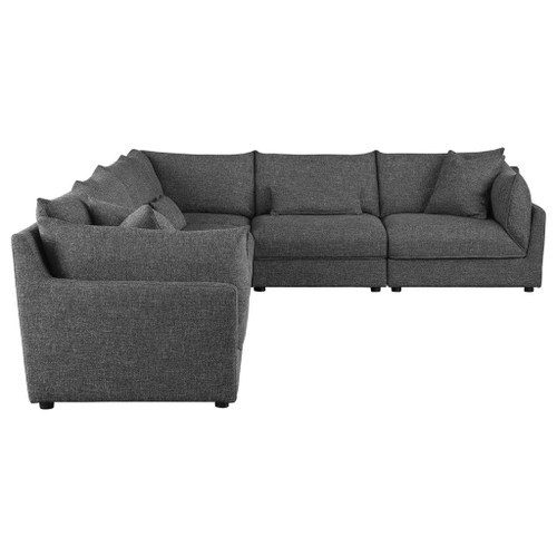 Tomasina - 6 Piece Modular Sectional Sofa With Plush Cushions - Black