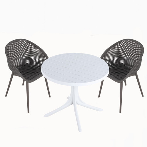 Modern Lounge Chair Set With Round Table
