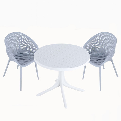 Modern Lounge Chair Set With Round Table