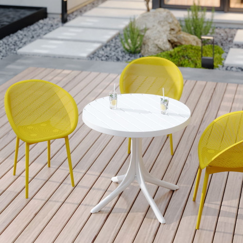 Modern Lounge Chair Set With Round Table