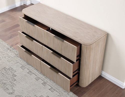 Henry 65″ 6-Drawer Reeded Dresser