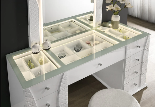 Ivette White Luminous Smart Vanity Set