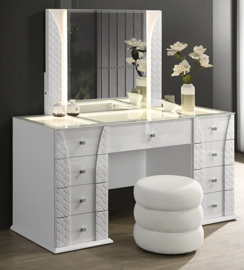 Ivette White Luminous Smart Vanity Set