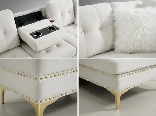 Joy II Modern Velvet Sectional