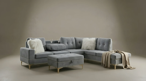 Joy II Modern Velvet Sectional