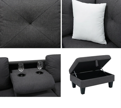 Star Contemporary Sectional in Fabric