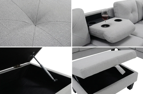 Star Contemporary Sectional in Fabric