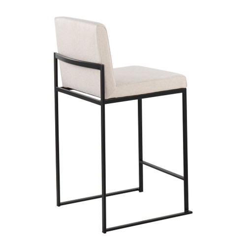 Fuji - High Back Counter Stool - Black Legs