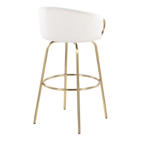 Claire - 30" Fixed-Height Barstool (Set of 2) - Gold Base