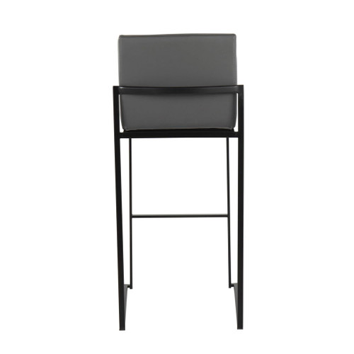 Fuji - High Back Barstool - Black Steel Legs