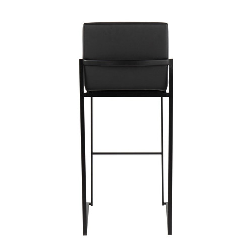 Fuji - High Back Barstool - Black Steel Legs