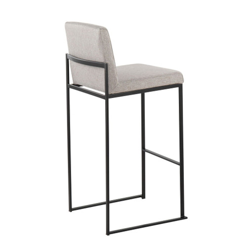 Fuji - High Back Barstool - Black Steel Legs