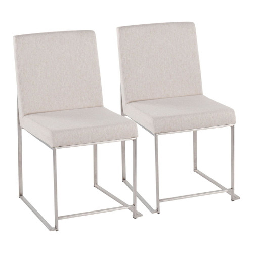 Fuji - High Back Dining Chair - Stainless Steel (Set of 2)
