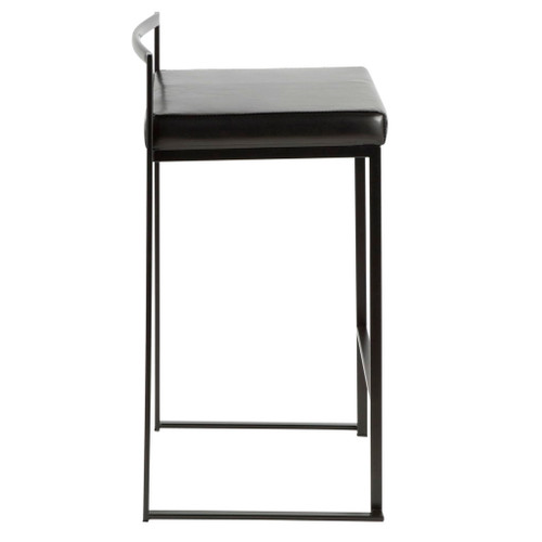 Fuji - Stackable Counter Stool With Cushion - Black Metal