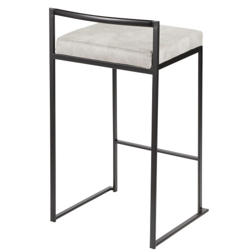 Fuji - Stackable Counter Stool With Cushion - Black Metal