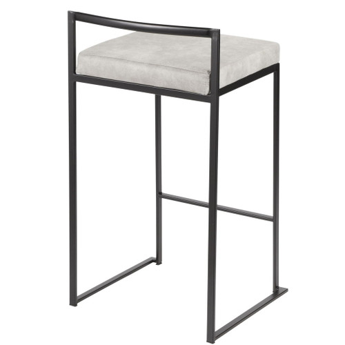 Fuji - Stackable Counter Stool With Cushion - Black Metal