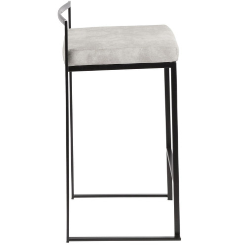 Fuji - Stackable Counter Stool With Cushion - Black Metal