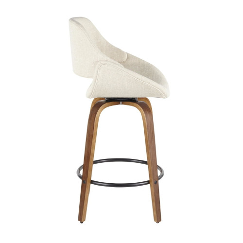 Fabrizzi - Counter Stool - Walnut Round Base (Set of 2)