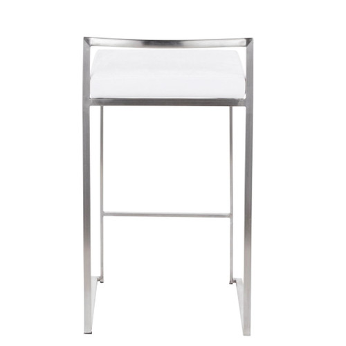 Fuji - Counter Stool Steel With Cushion - Stainless Steel