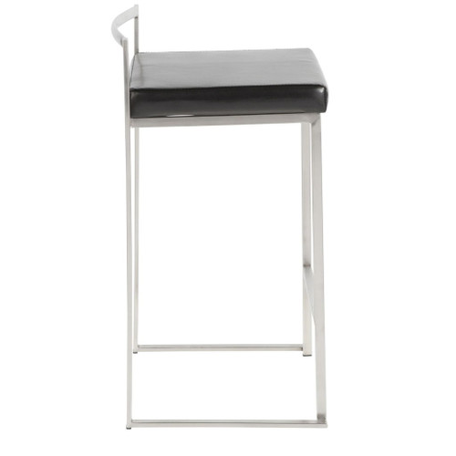 Fuji - Counter Stool Steel With Cushion - Stainless Steel