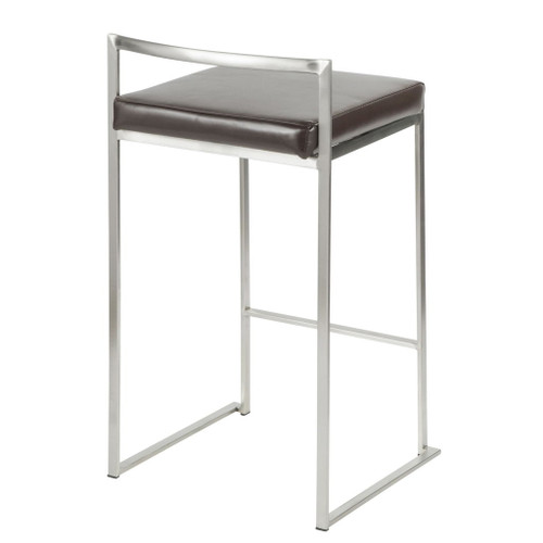 Fuji - Counter Stool Steel With Cushion - Stainless Steel