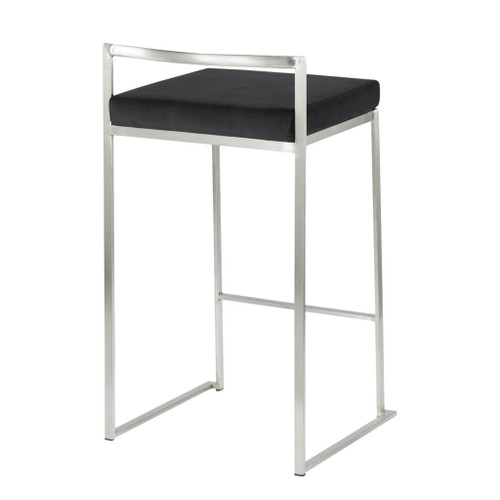 Fuji - Counter Stool Steel With Cushion - Stainless Steel