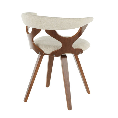 Gardenia - Dining / Accent Chair With Swivel - Walnut And Cream Fabric