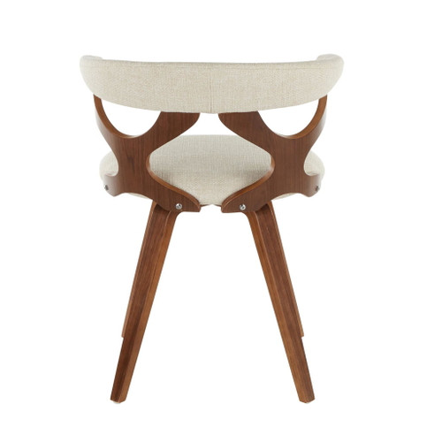 Gardenia - Dining / Accent Chair With Swivel - Walnut And Cream Fabric