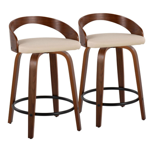 Grotto - 24" Fixed-Height Counter Stool (Set of 2) - Dark Brown