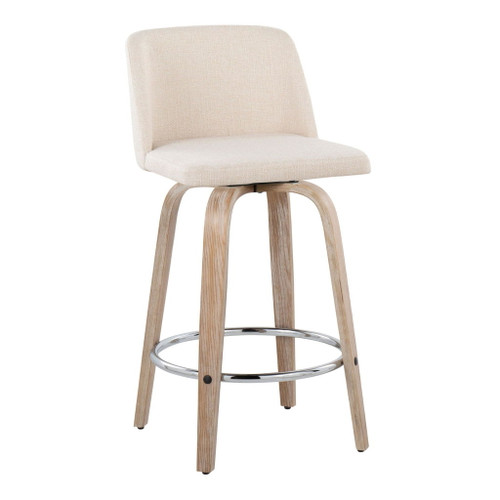 Toriano - 26" Fixed-Height Counter Stool (Set of 2) - Cream Noise