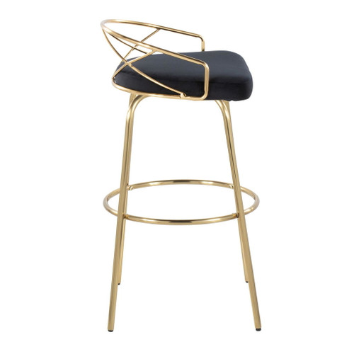 Charlotte - Glam 30" Fixed-Height Barstool (Set of 2) - Black