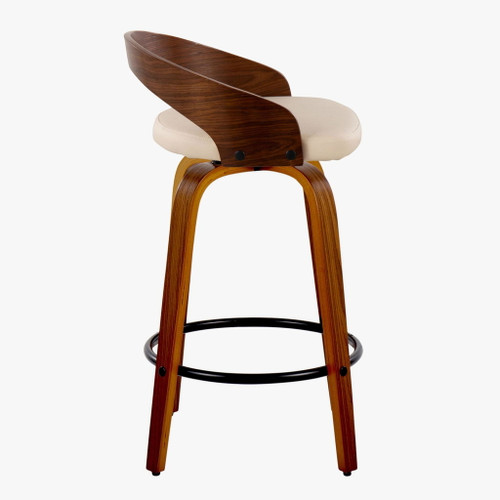 Grotto - 26" Fixed-Height Counter Stool (Set of 2) - Beige And Walnut