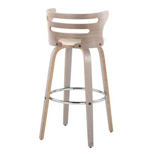 Cosi - 30" Fixed-Height Barstool (Set of 2) - Beige And Light Gray