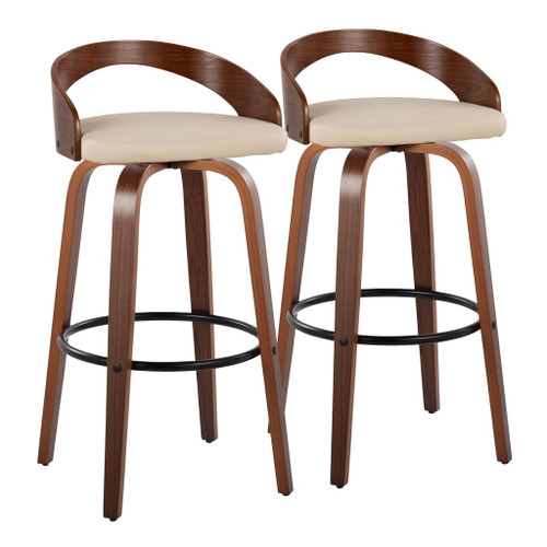 Grotto - 30" Fixed-Height Barstool (Set of 2) - Cream