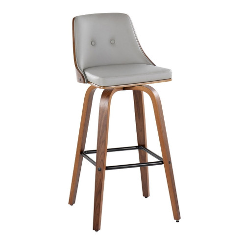 Gianna - 30" Fixed-Height Barstool (Set of 2) - Walnat And Pearl Silver