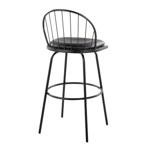 Riley - Claire 30" Fixed-Height Barstool (Set of 2) - Black