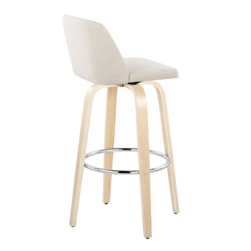 Toriano - 30" Fixed-Height Barstool (Set of 2) - Cream Noize