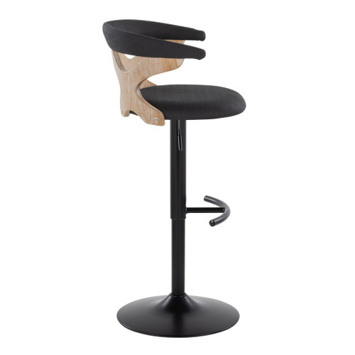 Gardenia - Adjustable Barstool (Set of 2) - Black And Charcoal