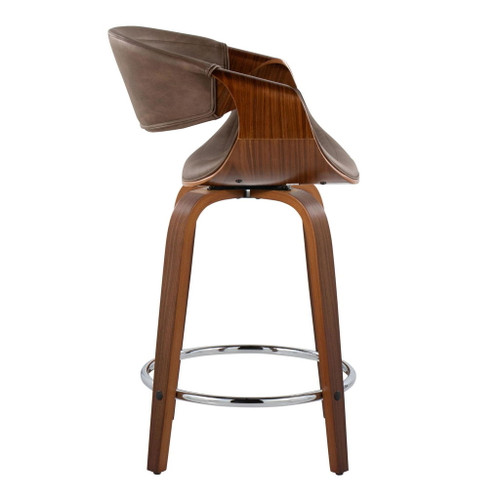 Symphony - Fixed-Height Counter Stool With Walnut Base (Set of 2)