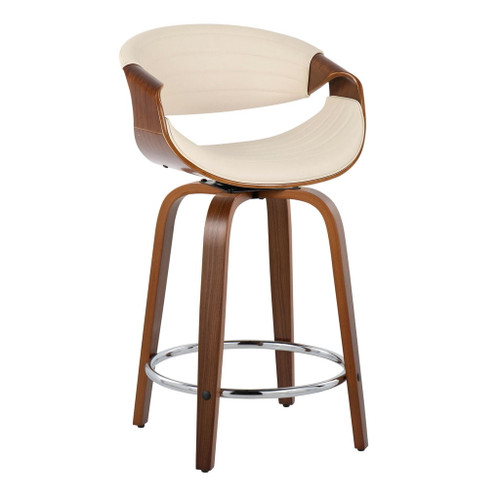 Symphony - Fixed-Height Counter Stool With Walnut Base (Set of 2)